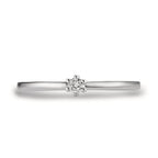 Bague solitaire Platine 950 Diamant blanc, 0.07 ct, brillant, w-si