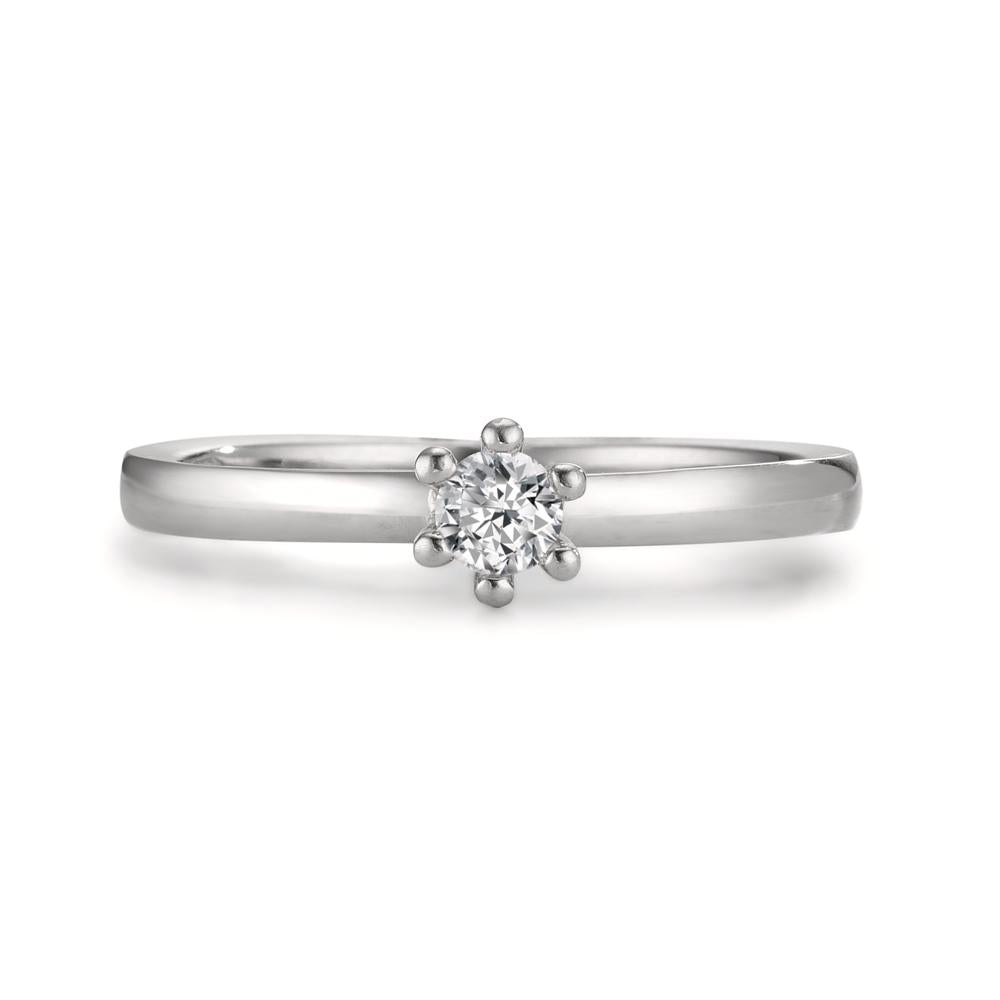 Solitär Ring 950 Platin Diamant 0.15 ct, w-si