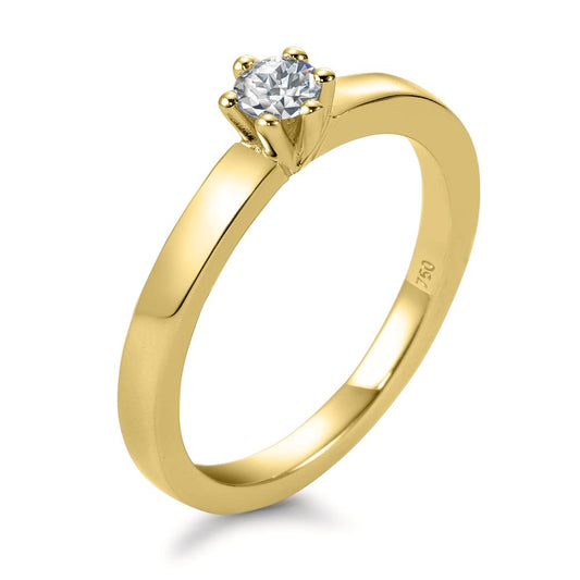 Solitaire ring 18k Yellow Gold Diamond White, 0.20 ct, brilliant, w-si