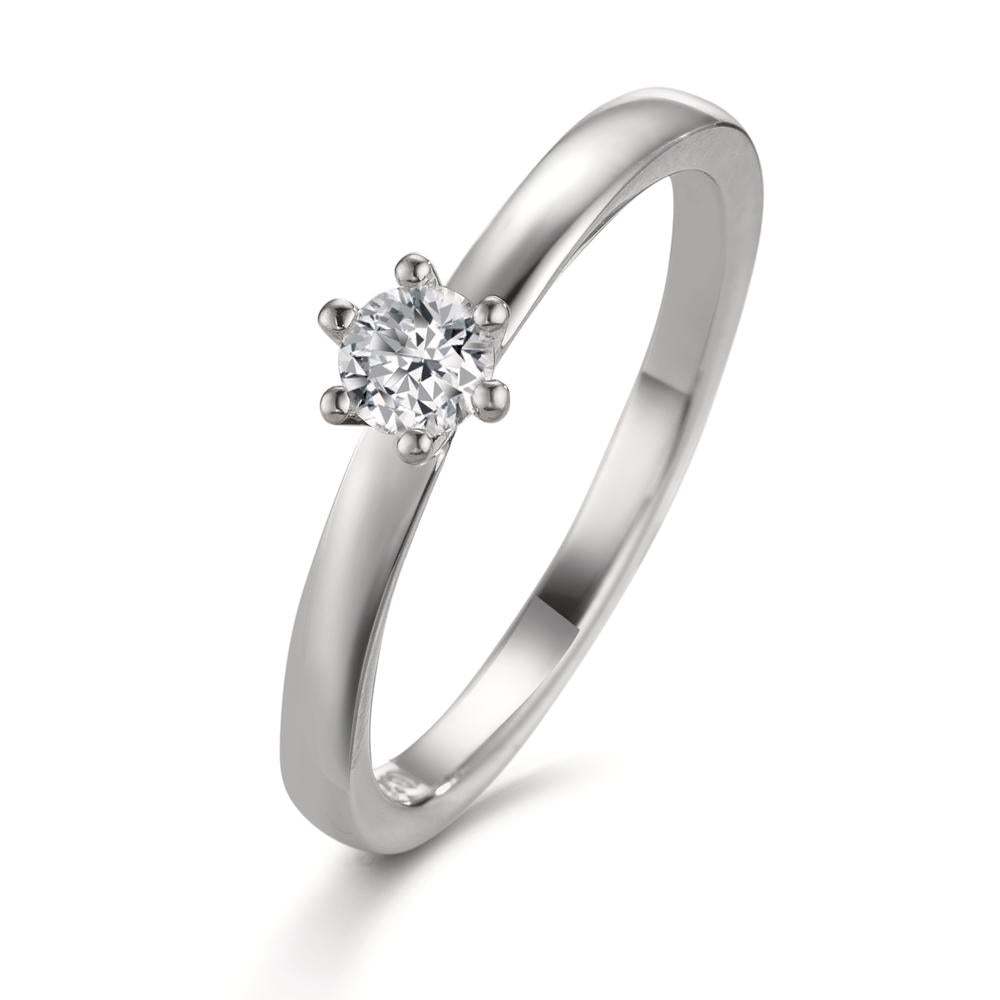 Bague solitaire Platine 950 Diamant blanc, 0.20 ct, brillant, w-si