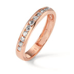 Memory Ring 750/18 K Rotgold Diamant 0.50 ct, 15 Steine, w-si