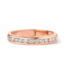 Memory Ring 750/18 K Rotgold Diamant 0.50 ct, 15 Steine, w-si