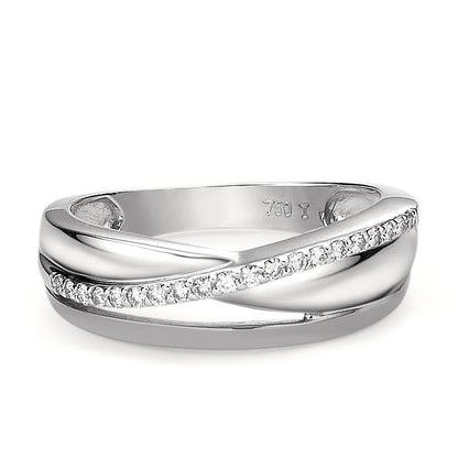 Anillo de dedo 750/oro blanco de 18 quilates Diamante 0.15 ct, 20 piedras, w-si