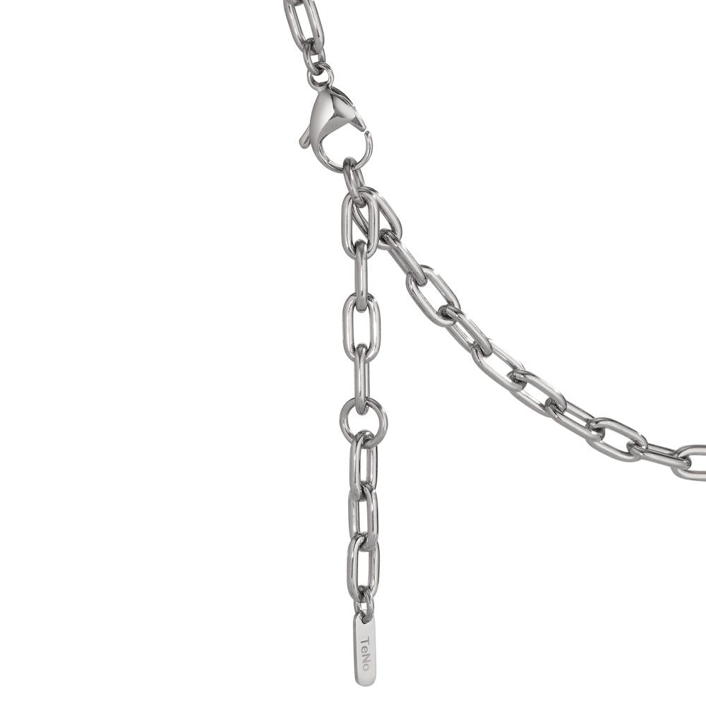 Halskette Soho Pearl Drop Silver aus Edelstahl mit Carbon und Muschelperle verstellbar