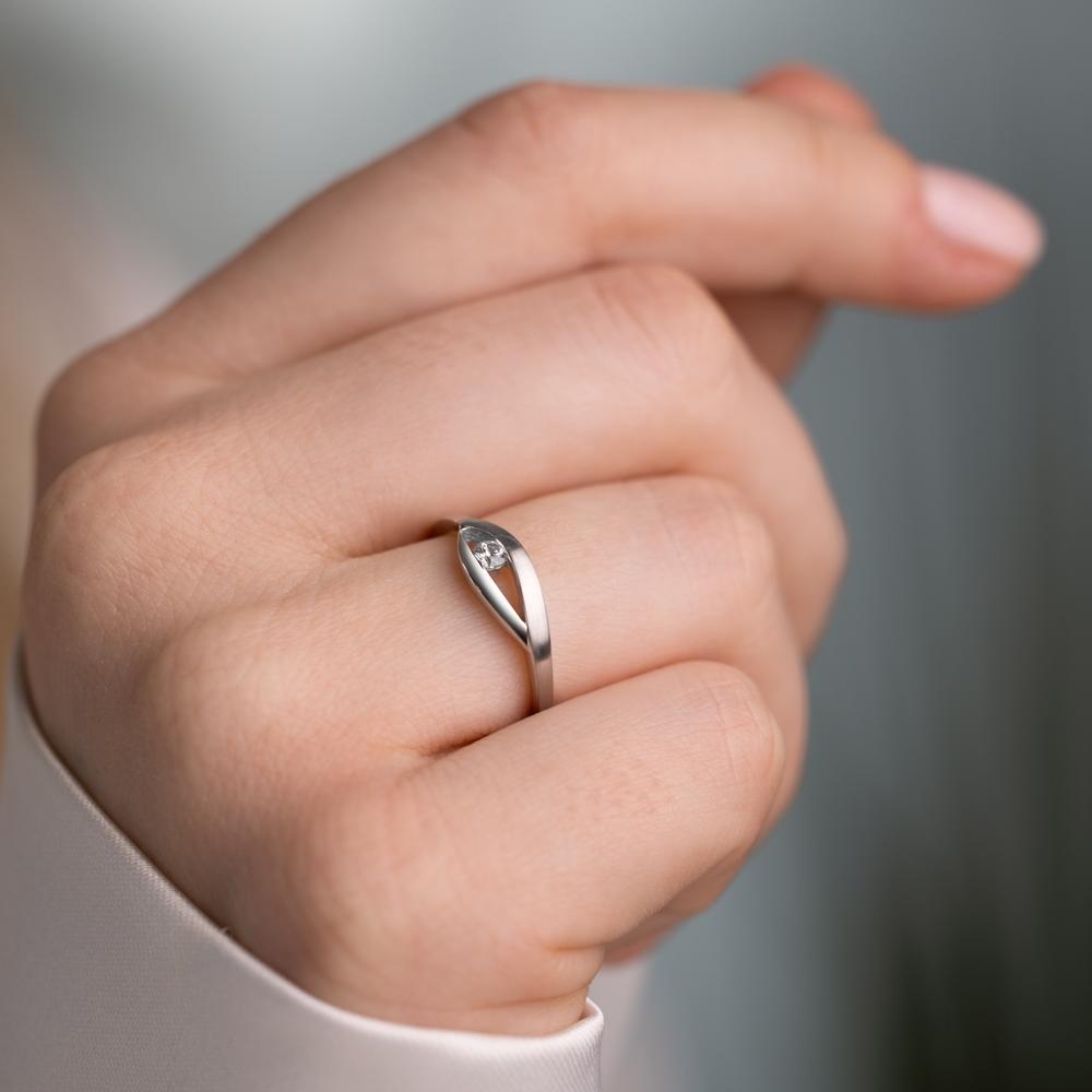 Fingerring 375/9 K Weissgold Zirkonia