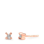 Ohrstecker 750/18 K Rotgold Diamant 0.01 ct, 2 Steine, w-si Ø3.5 mm