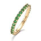 Bague d'éternité Or jaune 18K Grenat vert, 1.20 ct, 30 Pierres