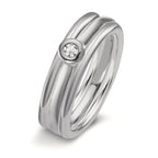 Bague Or blanc 18K Diamant 0.03 ct, w-si