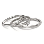 Bague Or blanc 18K Diamant 0.03 ct, w-si