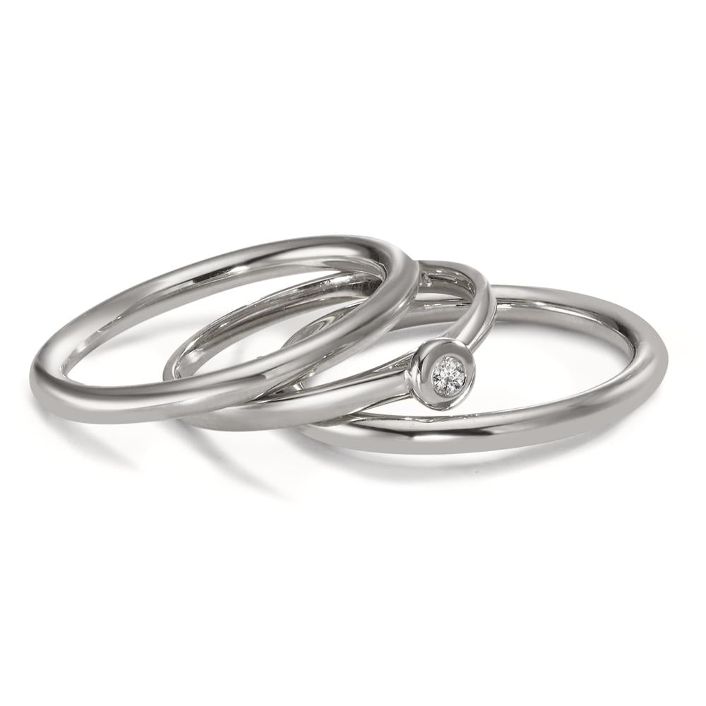 Bague Or blanc 18K Diamant 0.03 ct, w-si