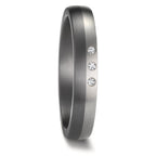 Anello del partner 999 Tantalio, Platino 950 Diamante 0.03 ct, 3 pietra, w-si