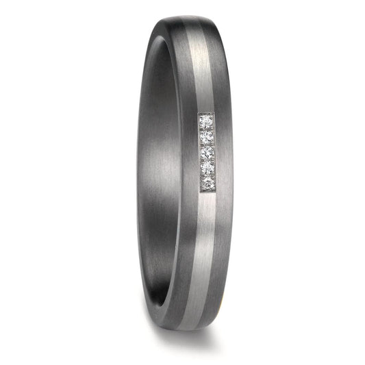 Partnerring 999 Tantal, 950 platina diamant 0.017 ct, 5 stenar, w-si