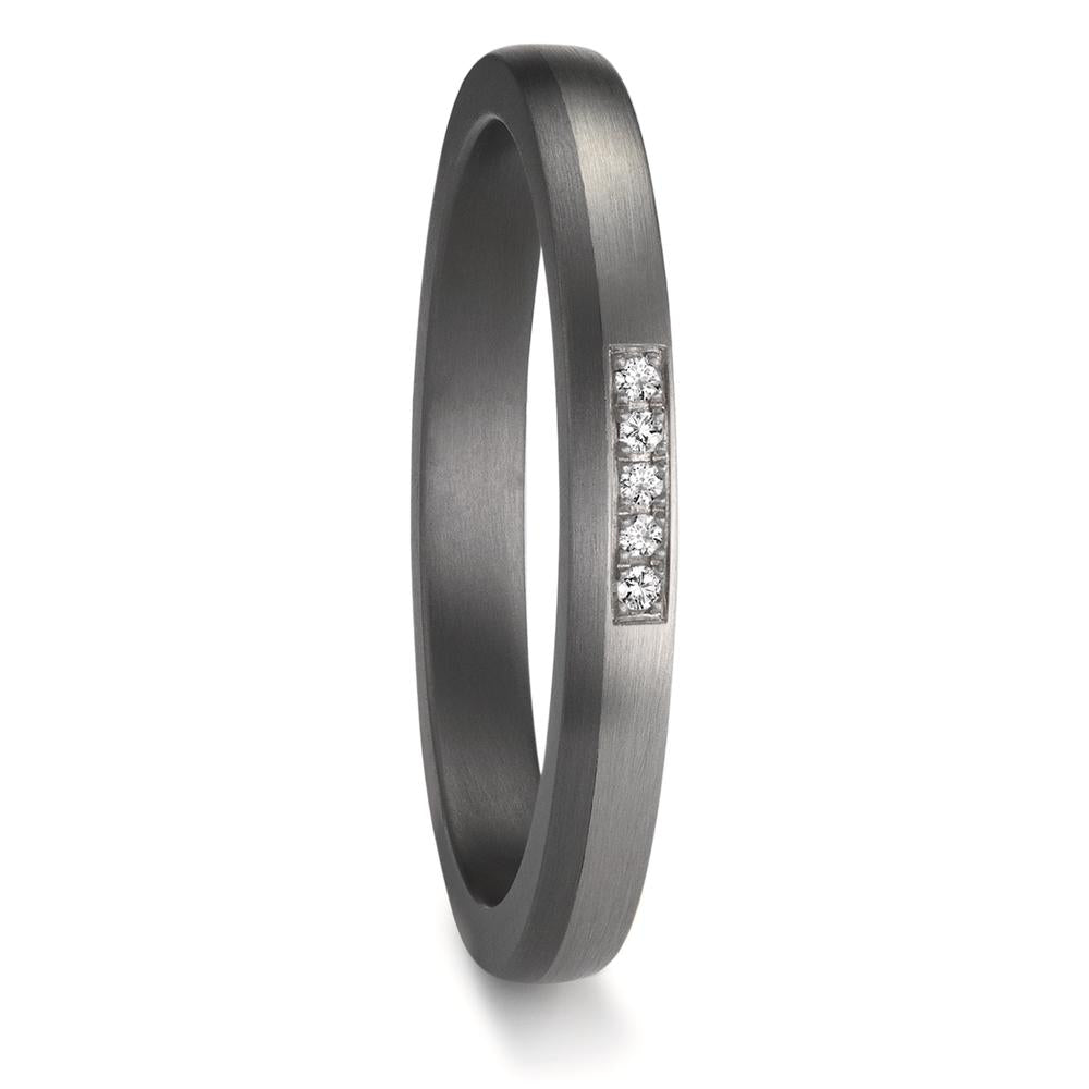 Anello del partner 999 Tantalio, Platino 950 Diamante 0.035 ct, 5 pietra, w-si