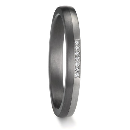 Wedding Ring Tantal 999, Platinum 950 Diamond 0.025 ct, 7 Stones, w-si
