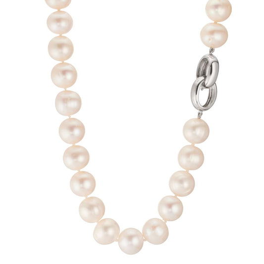 Collana Argento rodiato Perla coltivata d'acqua dolce bianco, 12 mm 50 cm