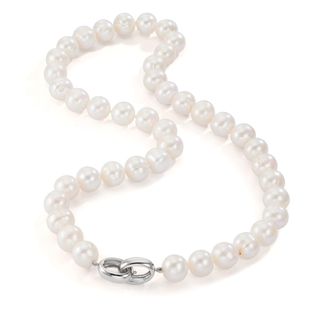 Collana Argento rodiato Perla coltivata d'acqua dolce bianco, 12 mm 50 cm