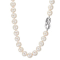 Collier Silber rhodiniert Süsswasserzuchtperlen weiss, 12 mm 50 cm