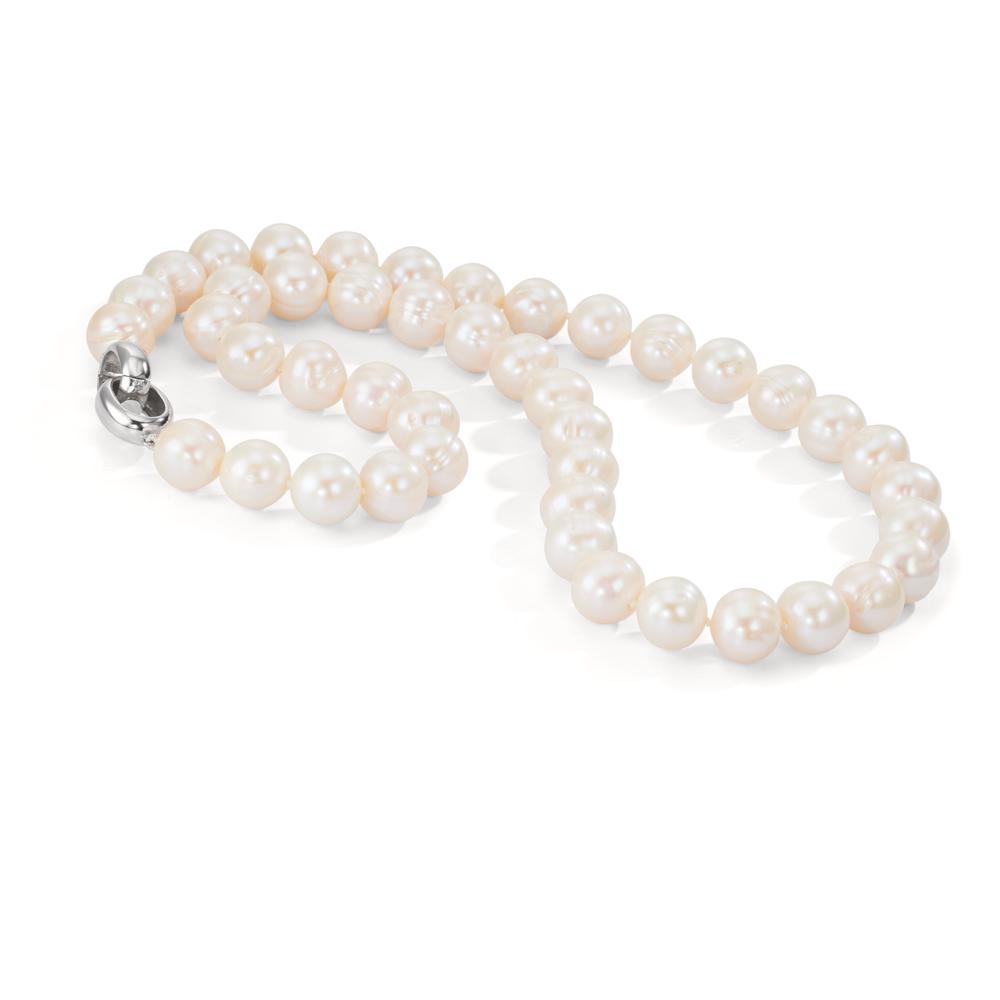 Collier Silber rhodiniert Süsswasserzuchtperlen weiss, 12 mm 50 cm