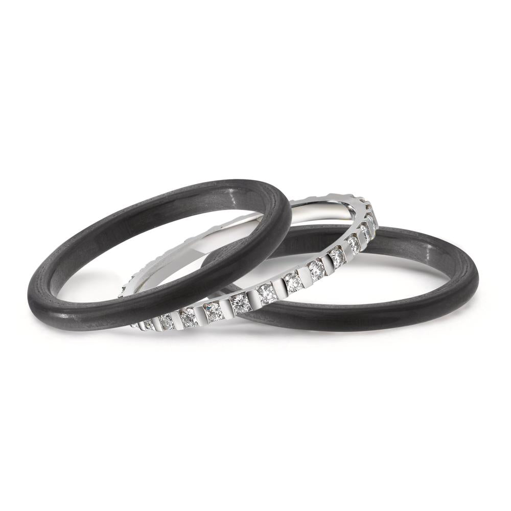 Assortiment de bagues Platine 950, Carbone Diamant