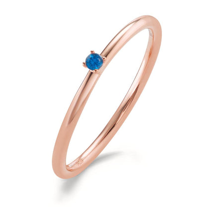 Anelli impilabili Argento Zirconia blu, 2 mm rosa dorato