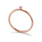 Stacking ring Silver Zirconia Pink, 2 mm Rose Gold plated