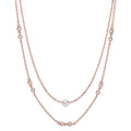 Collier Argent Zircone 10 Pierres rosé Plaqué or [shining Pearls] blanc, 5 mm 40-45 cm