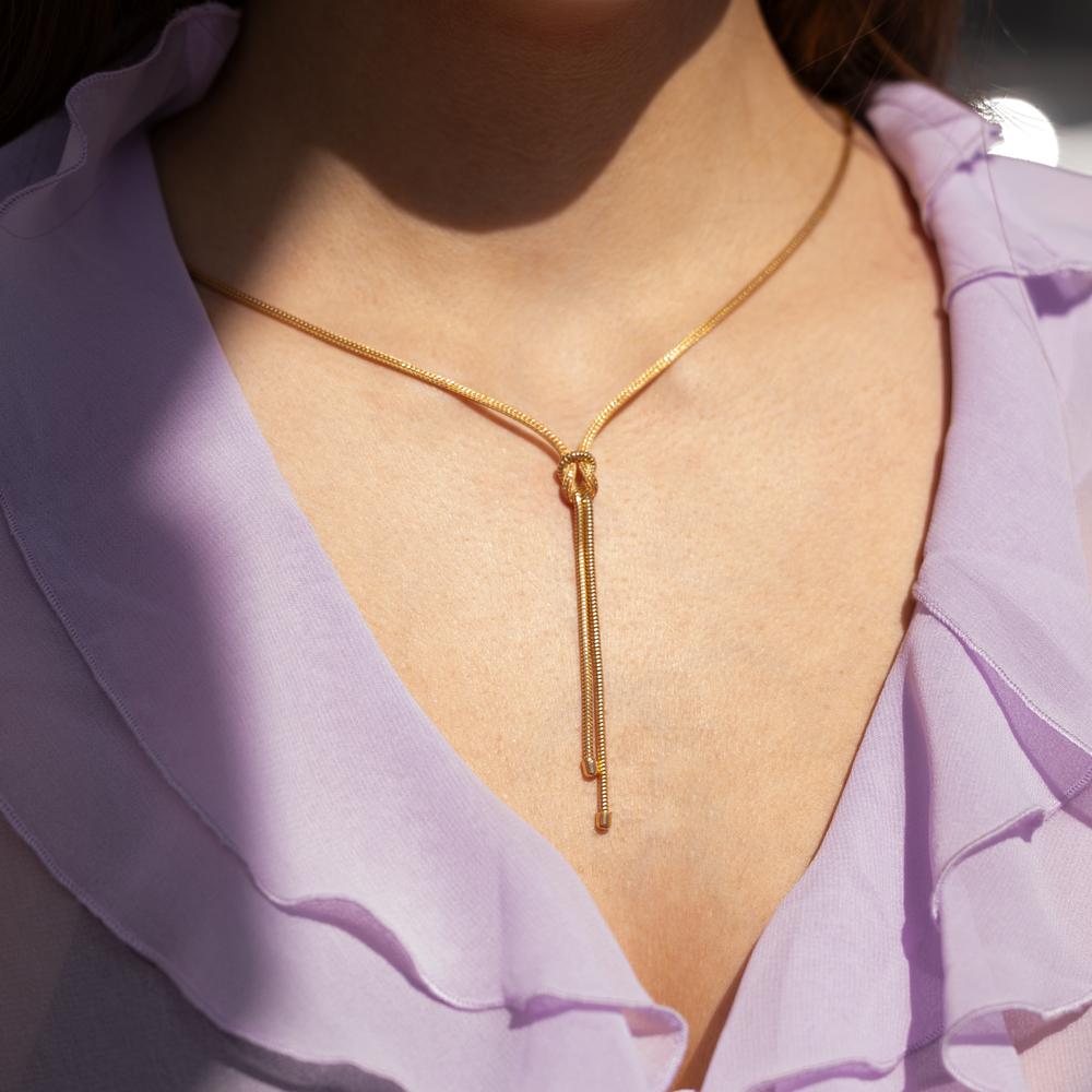 Collana Argento giallo dorato Nodo 50 cm