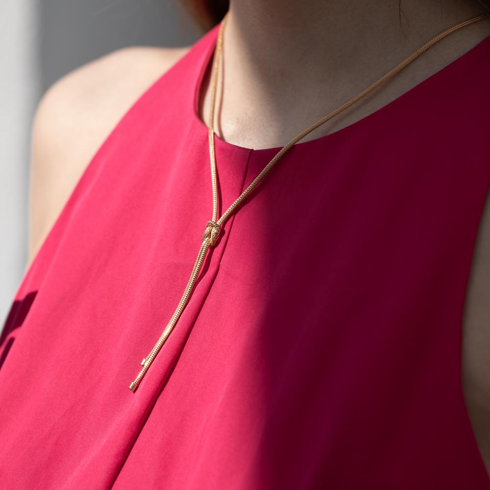 Collana Argento giallo dorato Nodo 50 cm