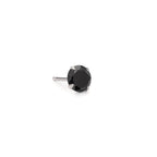 Single stud earring Silver Zirconia Black Ø7 mm