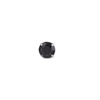 Clous d'oreille à l'unité Argent Zircone noir Ø7 mm