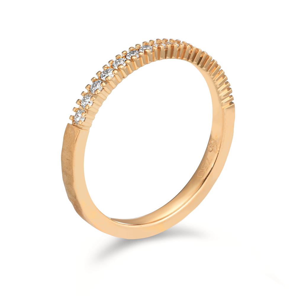 Partnerring 750/18 K roséguld diamant 0.225 ct, 15 stenar, w-si
