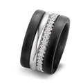 Ring set 18k White Gold, Carbon Zirconia