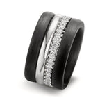 Ring set 18k White Gold, Carbon Zirconia