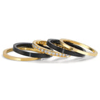 Assortiment de bagues Or jaune 18K, Titane Diamant 0.50 ct, w-si