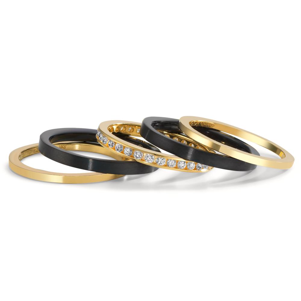 Assortiment de bagues Or jaune 18K, Titane Diamant 0.50 ct, w-si