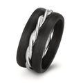Ring set 18k White Gold, Carbon Diamond 0.045 ct, 9 Stones, w-si