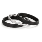 Ring set 18k White Gold, Carbon Diamond 0.045 ct, 9 Stones, w-si