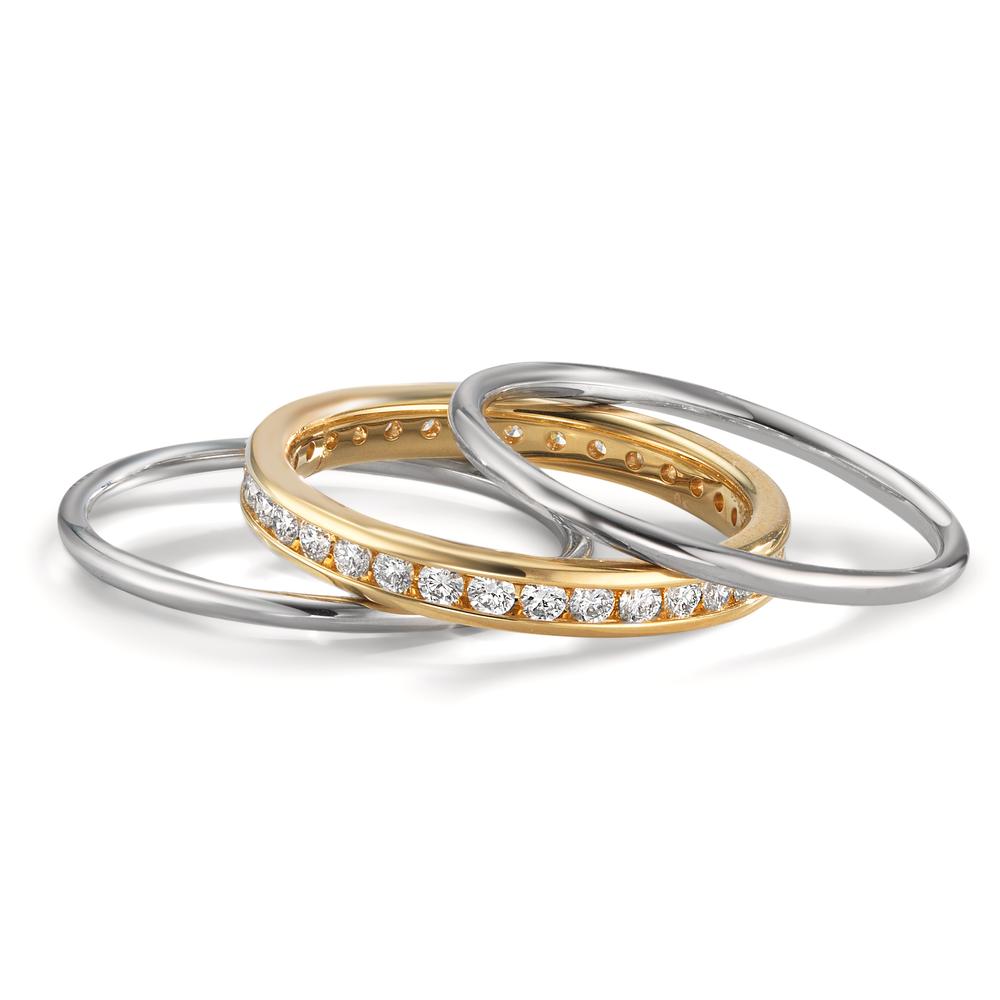 Juego de anillos 750/oro amarillo de 18 quilates, 750/oro blanco de 18 quilates Diamante 0.50 ct, w-si