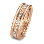 Ringset 750/18 K Rotgold Diamanten 0.50 ct, w-si