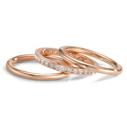 Assortiment de bagues Or rouge 18K Diamant 0.50 ct, w-si