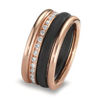 Ring set 750/18 K rött guld, Kol diamant w-si