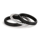 Ring set 750/18 K vitguld, Kol diamant 0.75 ct, w-si