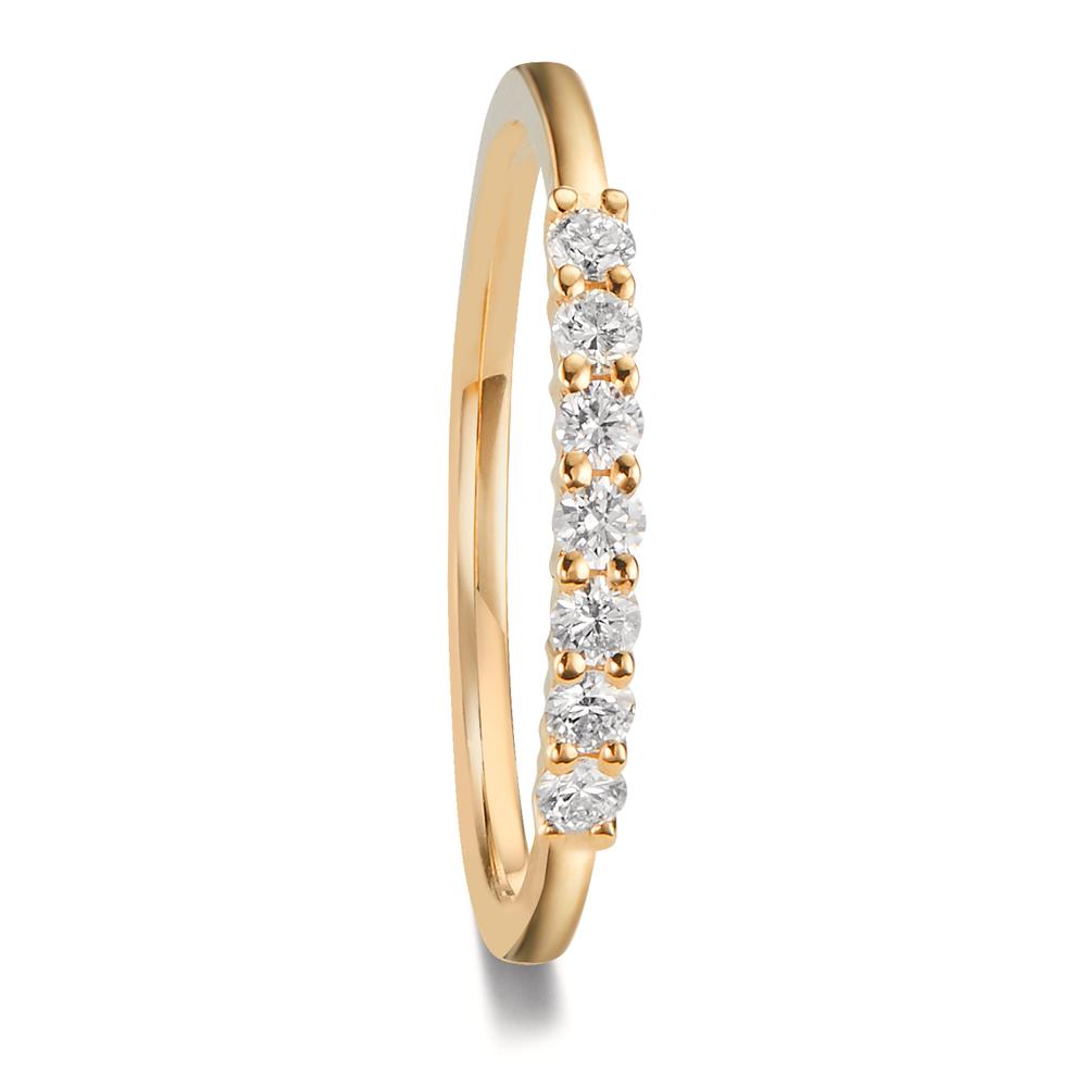 Partnerring 750/18 K Gelbgold Diamant 0.259 ct, 7 Steine, w-si