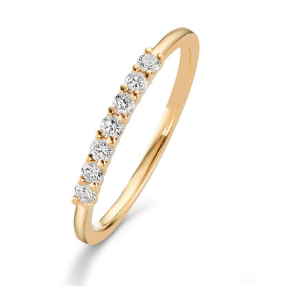 Alliance Or jaune 18K Diamant 0.259 ct, 7 Pierres, w-si