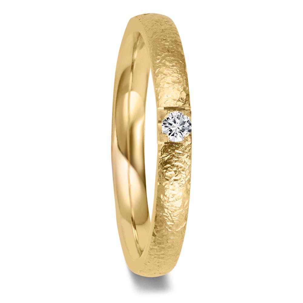Partnerring 750/18 K gult guld diamant 0.09 ct, w-vsi