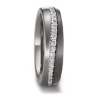 Alliance Zirconium, Or blanc 14K, Titane Diamant 0.238 ct, w-si