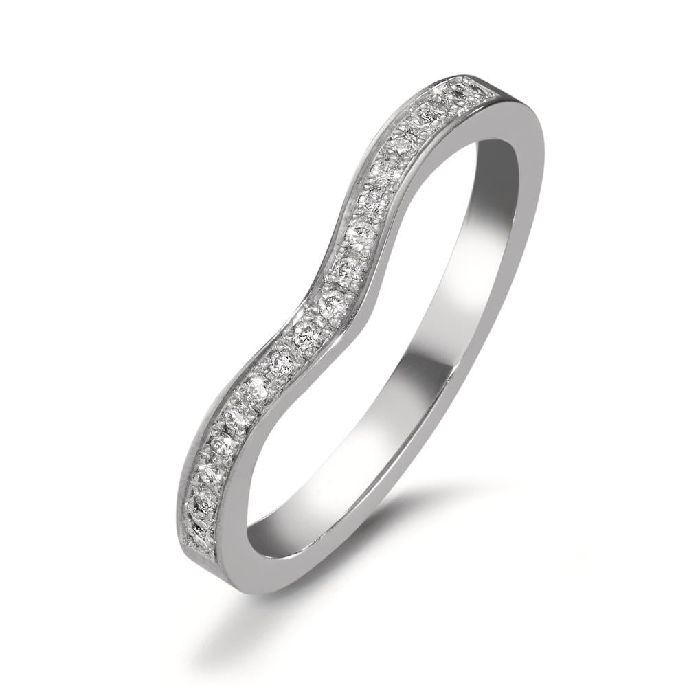 Minnesring 750/18 K vitguld diamant 0.095 ct, 19 stenar, tw-vsi