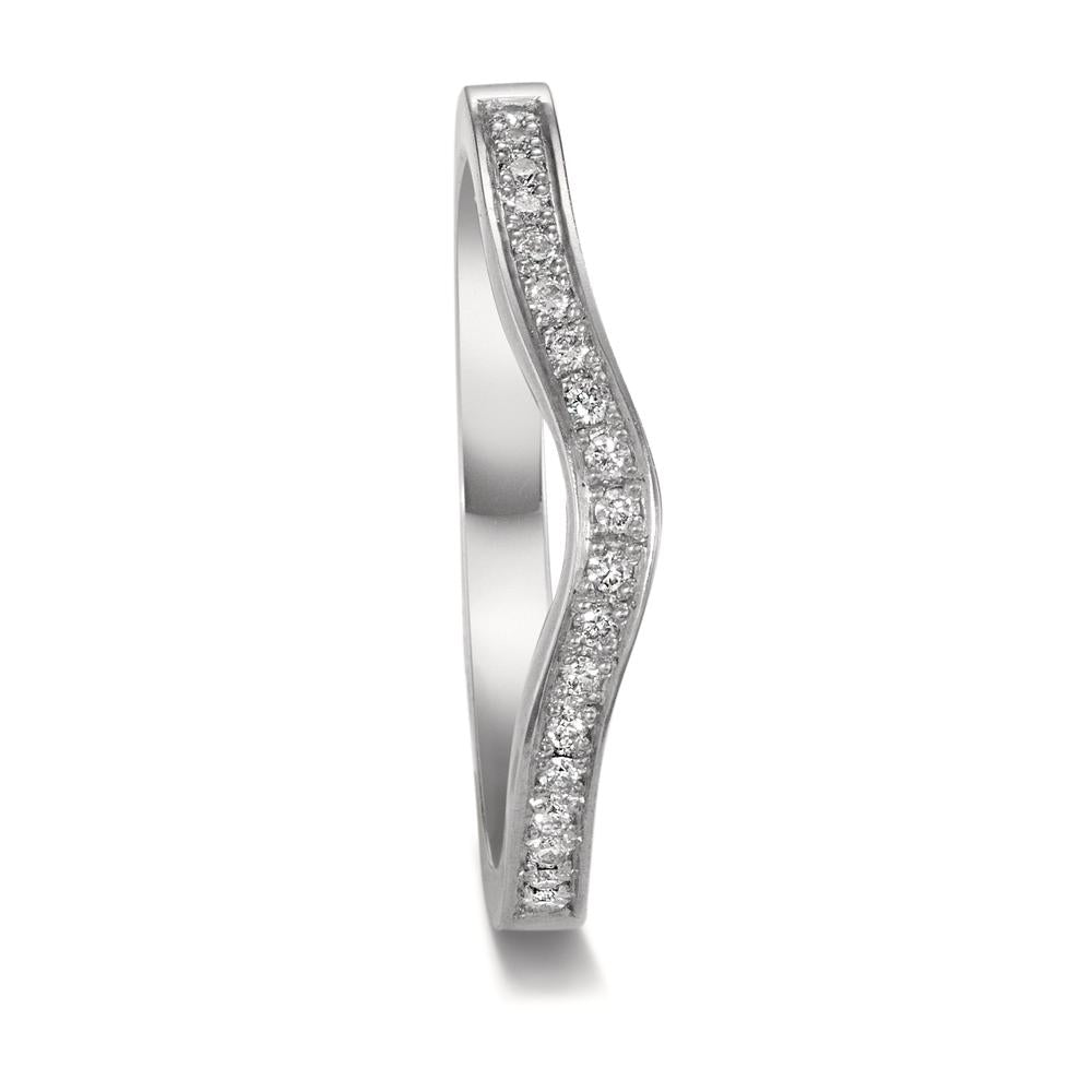 Minnesring 750/18 K vitguld diamant 0.095 ct, 19 stenar, tw-vsi