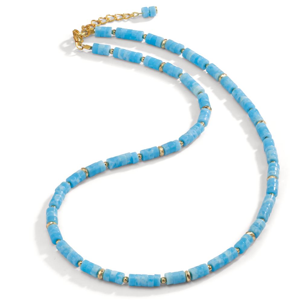 Collier rostfritt stål Amazonit gul IP-belagd 43-46 cm