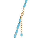 Collier rostfritt stål Amazonit gul IP-belagd 43-46 cm